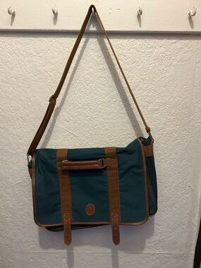 Polo by Ralph Lauren Teal and Brown Messenger Bag
